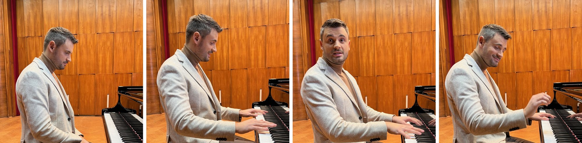 Nikola Avramović at the piano, Kolarac Concert Hall, Belgrade